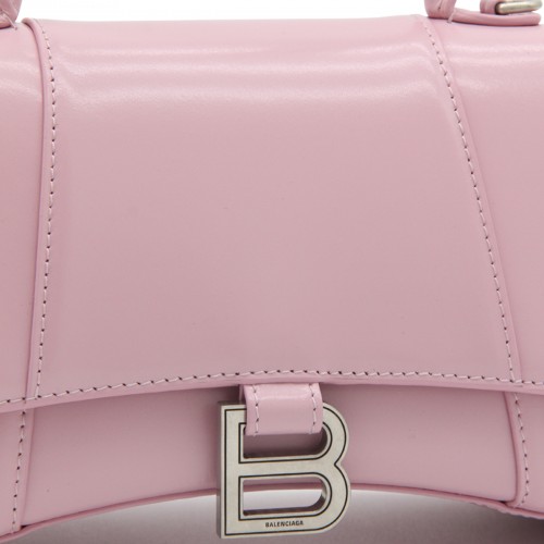 POWDER PINK LEATHER HOURGLASS BAG