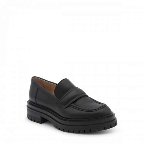 BLACK ARGO LEATHER LOAFERS