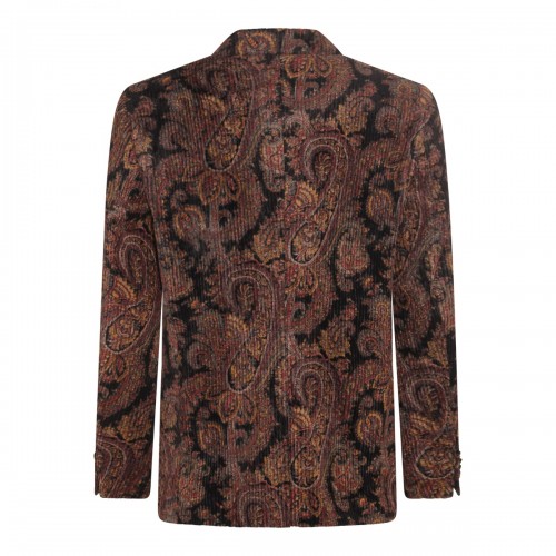 MULTICOLOUIR COTTON AND VISCOSE BLEND PAISLEY CORDUROY BLAZER