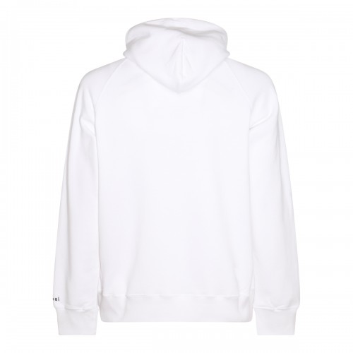 WHITE AND BLACK COTTON SWEATSHIRT