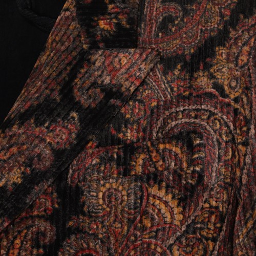 MULTICOLOUIR COTTON AND VISCOSE BLEND PAISLEY CORDUROY BLAZER