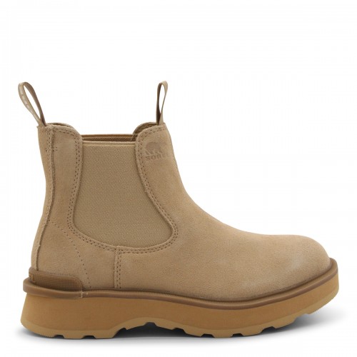 BEIGE LEATHER CHELSEA BOOTS