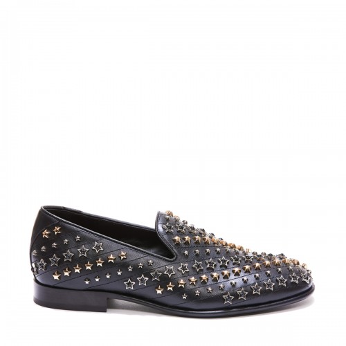 BLACK LEATHER THAME LOAFERS