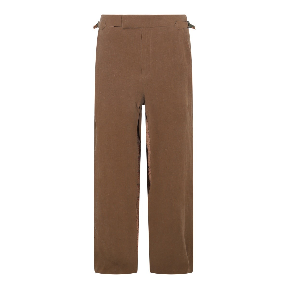 BROWN LINEN BERTRAM PANTS 