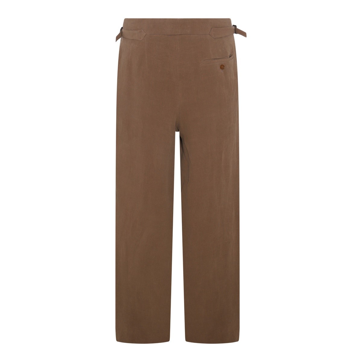 BROWN LINEN BERTRAM PANTS  BROWN LINEN BERTRAM PANTS