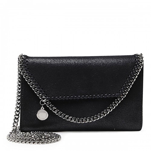 BLACK FAUX LEATHER FALABELLA CROSSBODY BAG