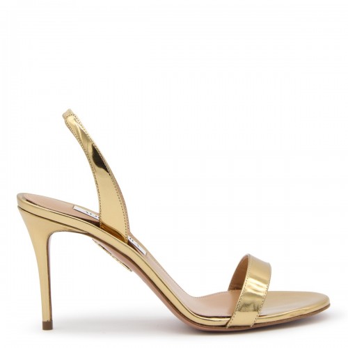 GOLD-TONE LEATHER SANDALS