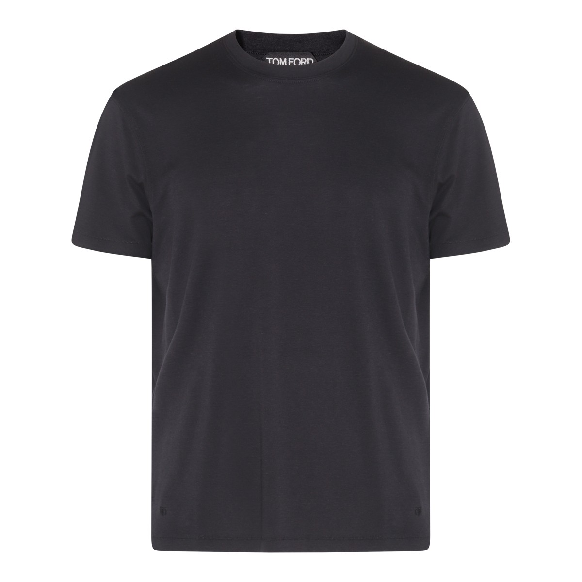 BLACK COTTON BLEND T-SHIRT