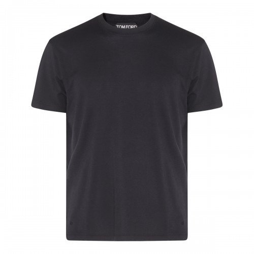 BLACK COTTON BLEND T-SHIRT