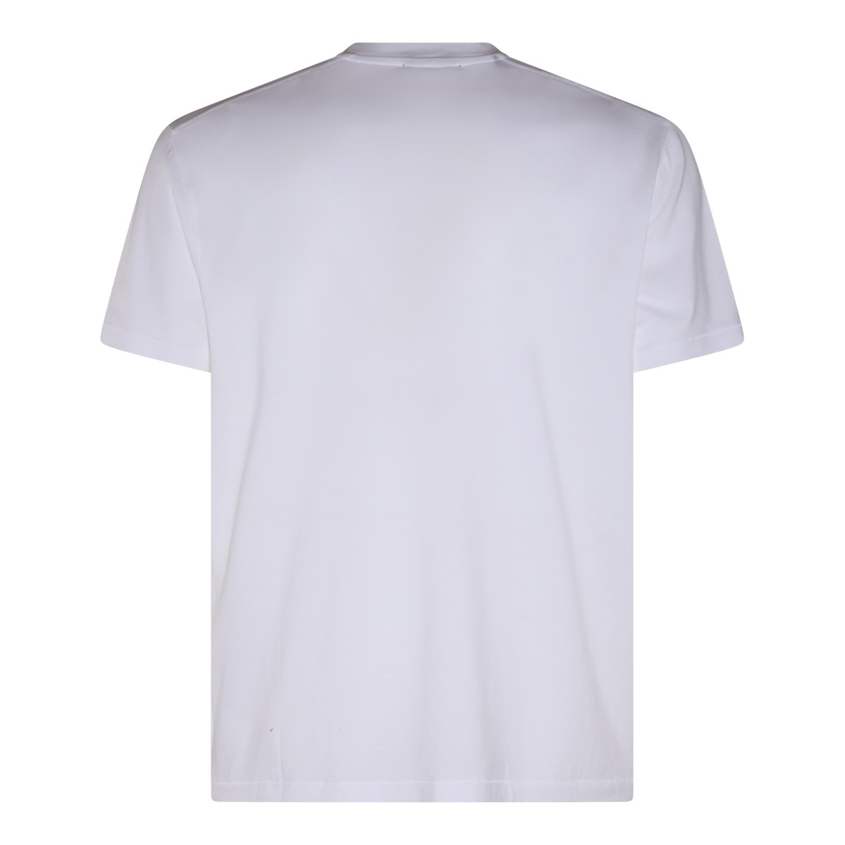WHITE COTTON BLEND T-SHIRT
