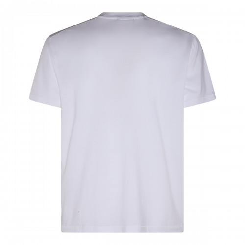 WHITE COTTON BLEND T-SHIRT