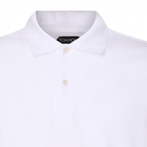 WHITE COTTON POLO SHIRT