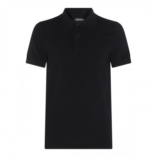 BLACK COTTON POLO SHIRT