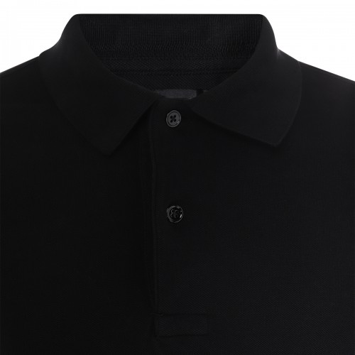 BLACK COTTON POLO SHIRT