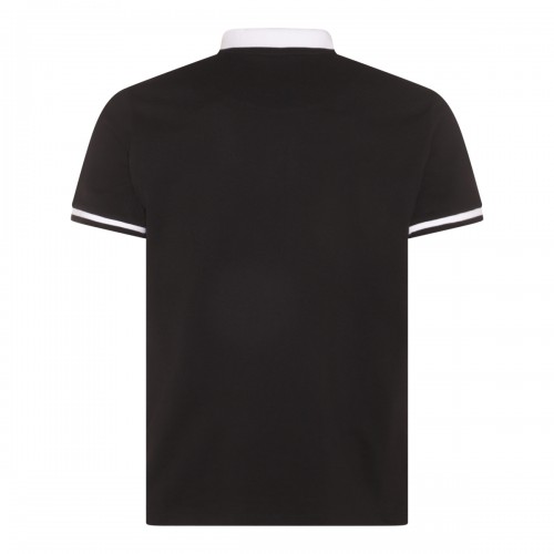 BLACK AND WHITE COTTON POLO SHIRT