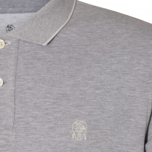 GREY COTTON POLO SHIRT