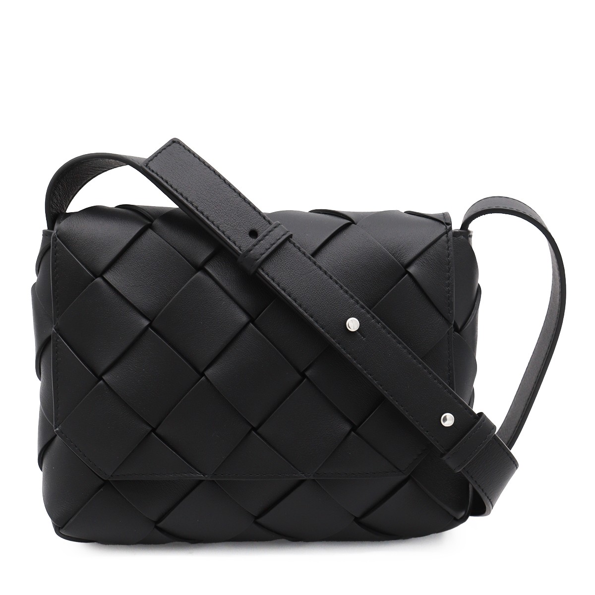 BLACK LEATHER CROSSBODY BAG