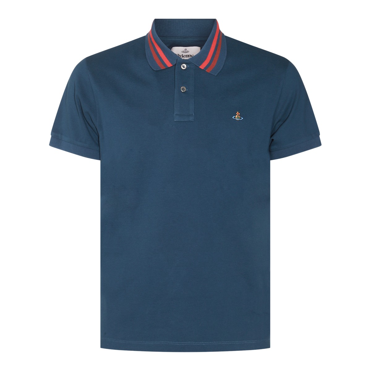 BLUE COTTON POLO SHIRT