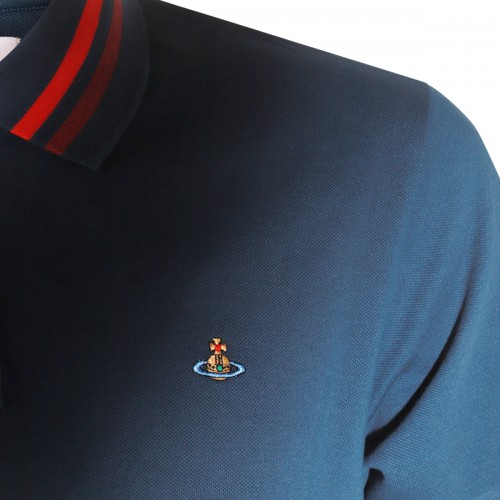 BLUE COTTON POLO SHIRT