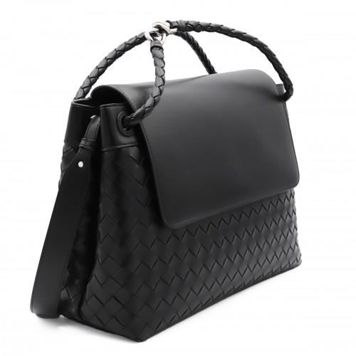 BLACK LEATHER CROSSBODY BAG