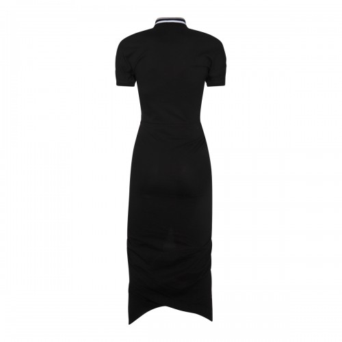 BLACK COTTON MIDI DRESS