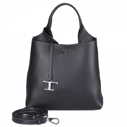 BLACK LEATHER TOTE BAG