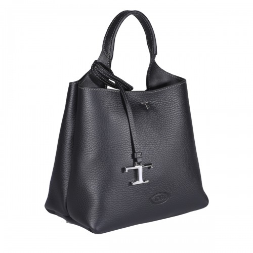 BLACK LEATHER TOTE BAG