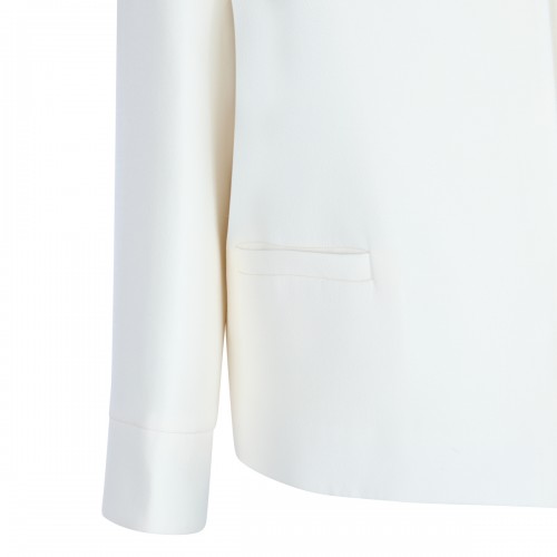 WHITE WOOL CASUAL JACKET