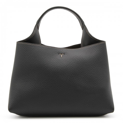 BLACK LEATHER TOTE BAG