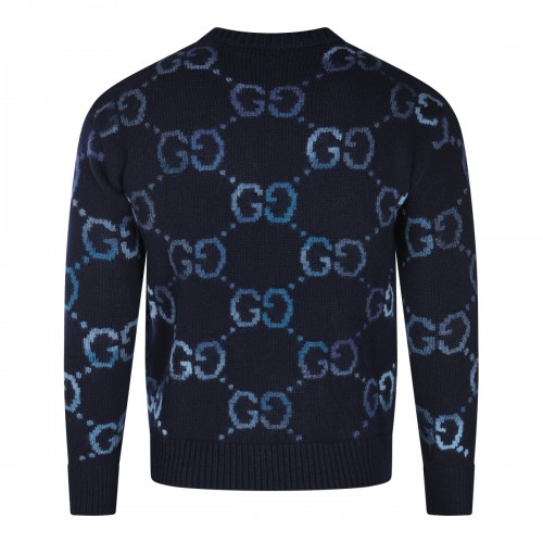 BLUE WOOL KNITWEAR