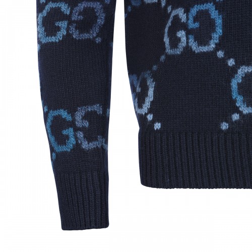 BLUE WOOL KNITWEAR