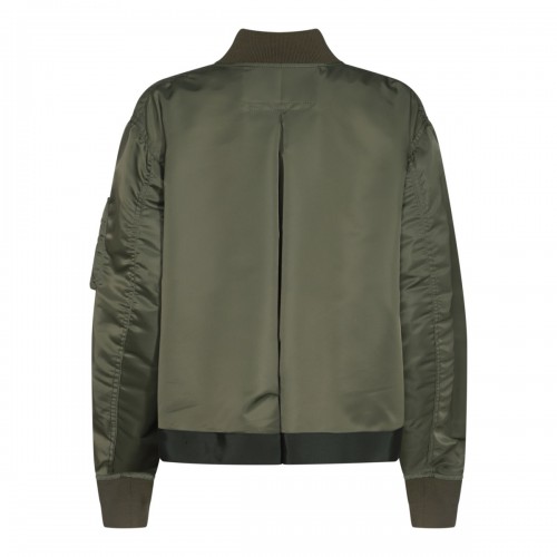 DARK GREEN NYLON CASUAL JACKET