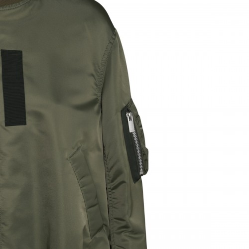 DARK GREEN NYLON CASUAL JACKET