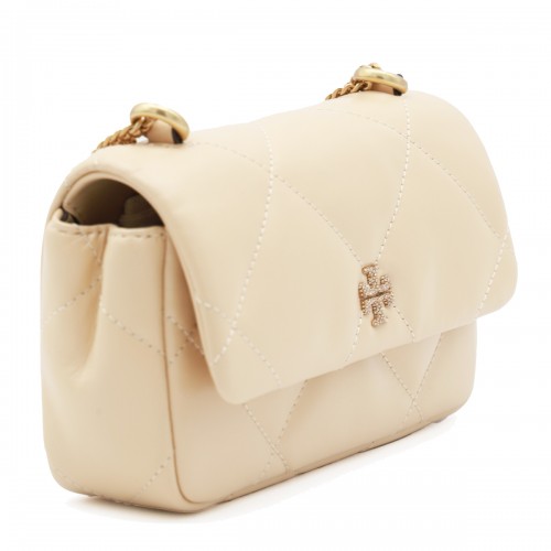 BEIGE LEATHER CROSSBODY BAG