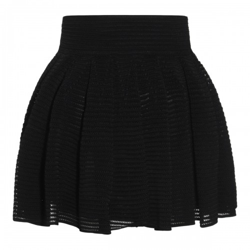 BLACK VISCOSE MINI SKIRT