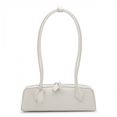 WHITE LEATHER TECKEL SMALL SHOULDER BAG