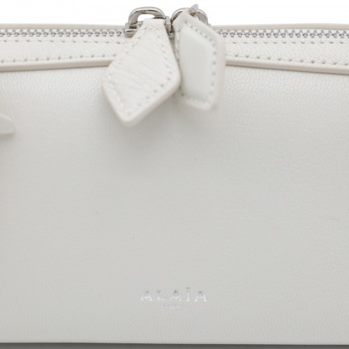 WHITE LEATHER TECKEL SMALL SHOULDER BAG