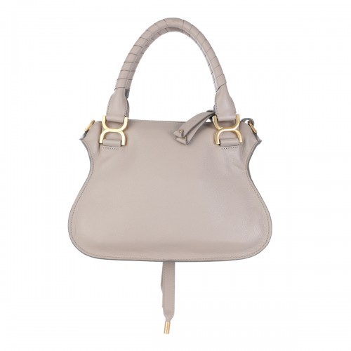 LIGHT GREY MARCIE LEATHER TOP HANDLE BAG