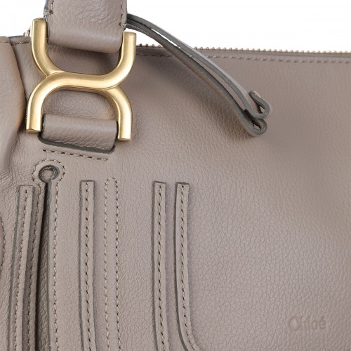 LIGHT GREY MARCIE LEATHER TOP HANDLE BAG