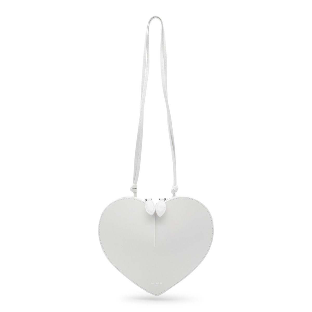 WHITE LEATHER COEUR SHOULDER BAG