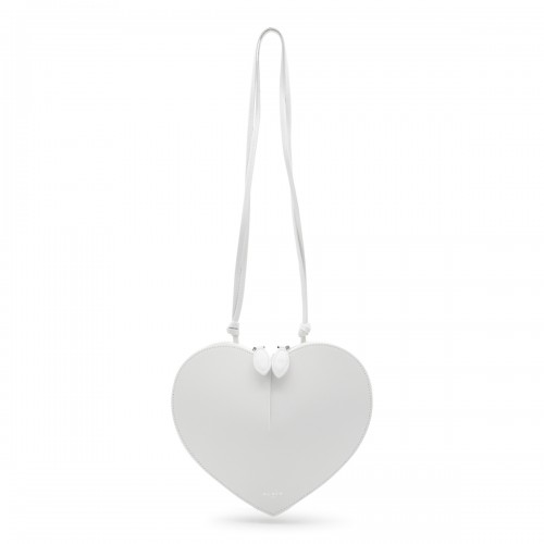 WHITE LEATHER COEUR SHOULDER BAG