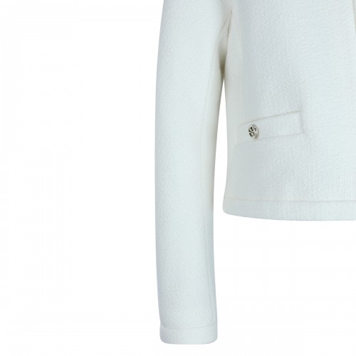 WHITE WOOL CASUAL JACKET