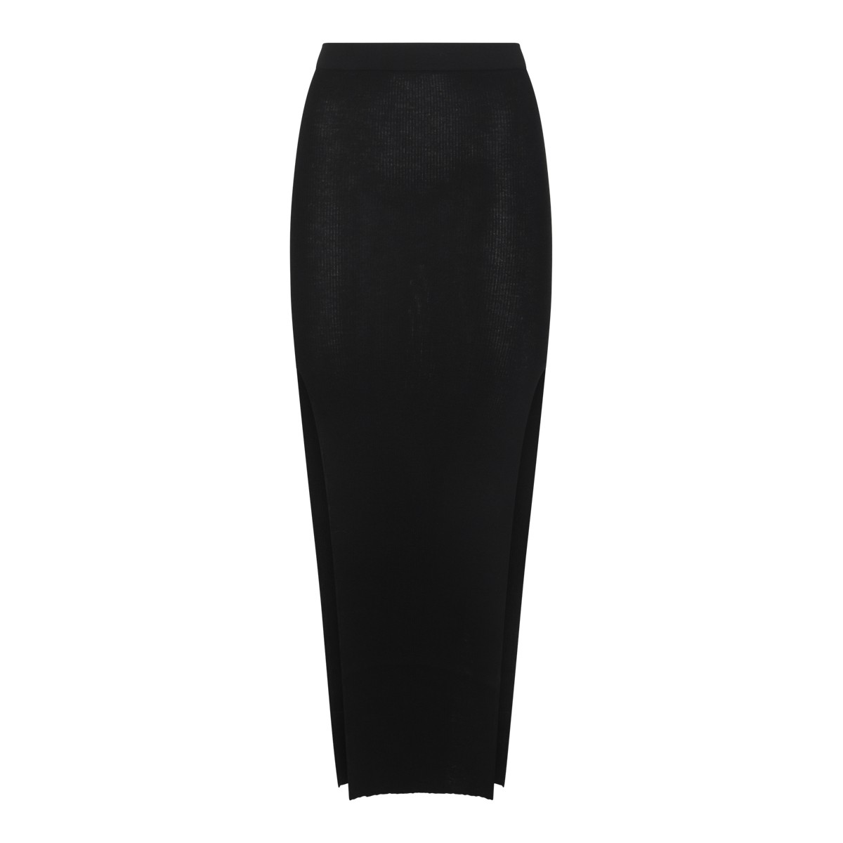 BLACK COTTON MIDI SKIRT