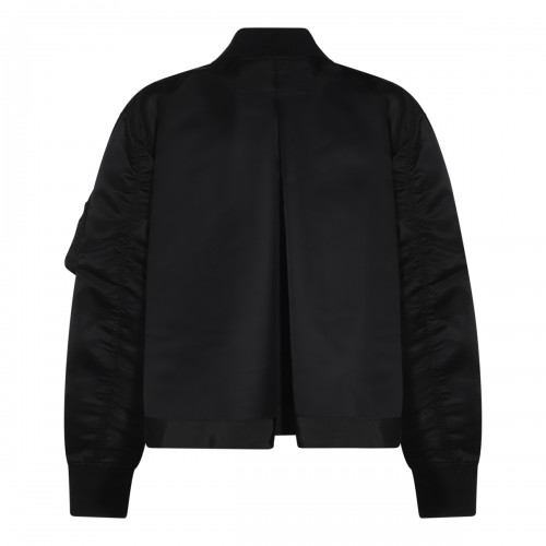 BLACK NYLON CASUAL JACKET