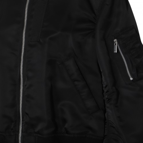 BLACK NYLON CASUAL JACKET