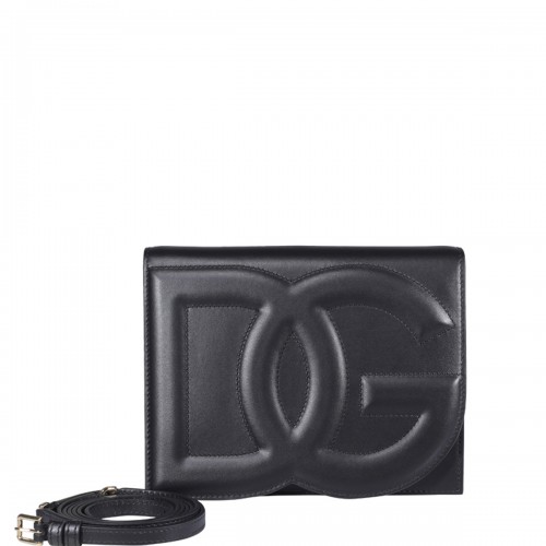 BLACK LEATHER CROSSBODY BAG