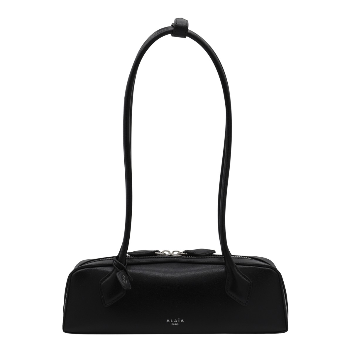 BLACK LEATHER TACKEL SMALL SHOULDER BAG