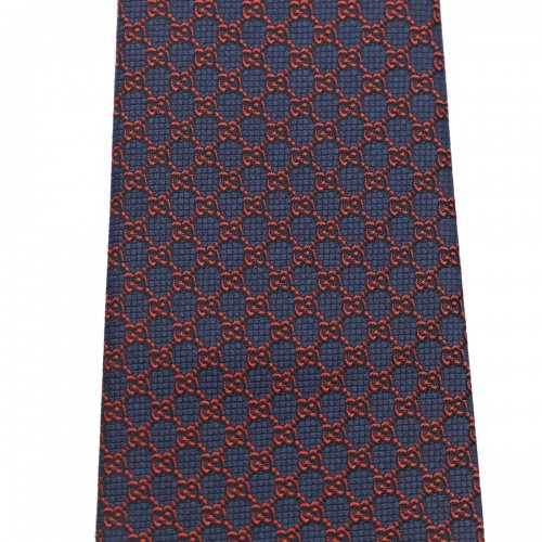 NAVY AND RED SILK TIE