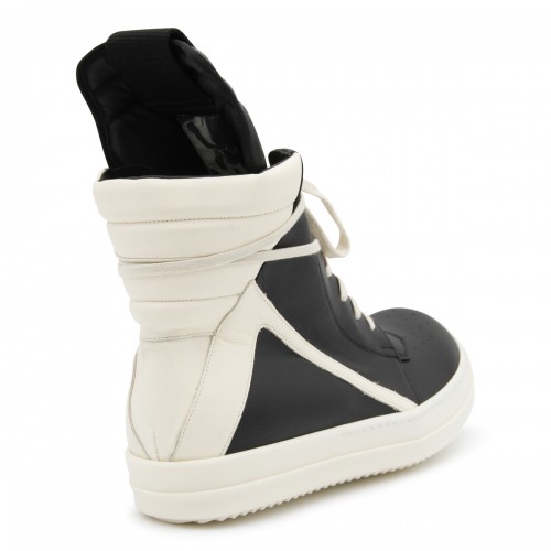 BLACK AND WHITE GEOBASKET SNEAKERS