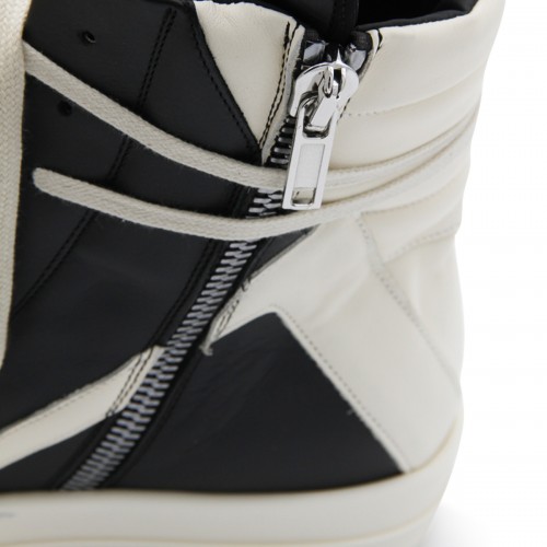 BLACK AND WHITE GEOBASKET SNEAKERS